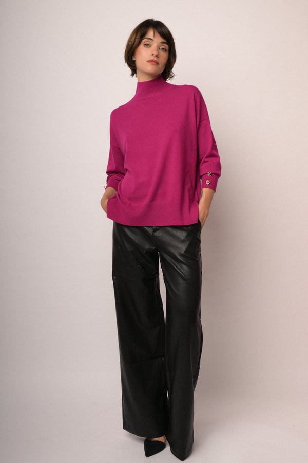 Maglia over collo alto