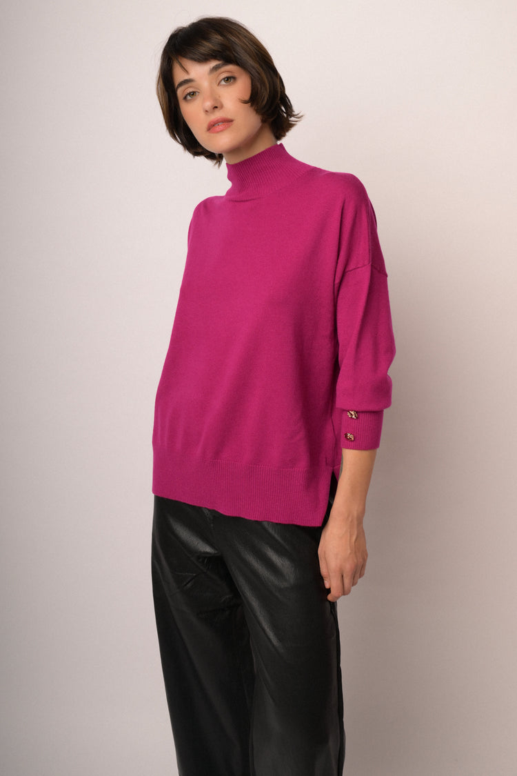 Maglia over collo alto