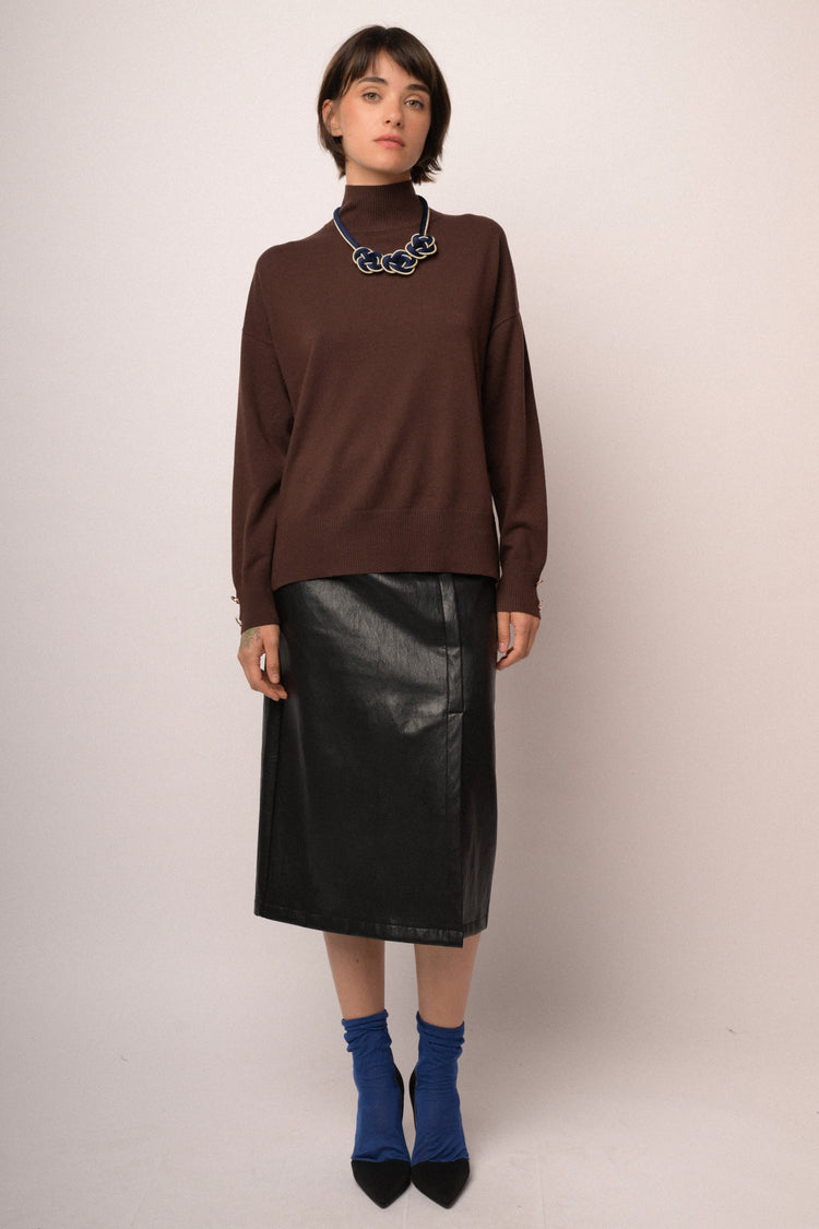 Maglia over collo alto