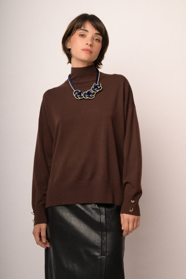 Maglia over collo alto