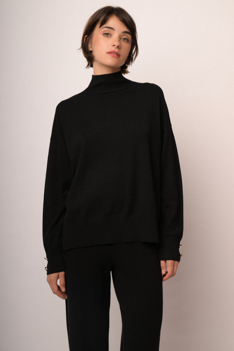 Maglia over collo alto