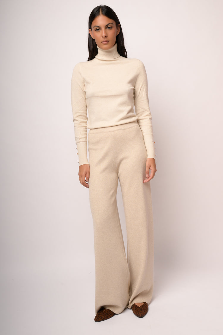 Pantaloni palazzo con lurex
