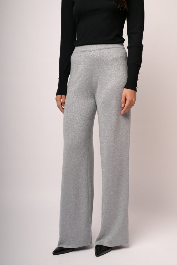 Pantaloni palazzo con lurex