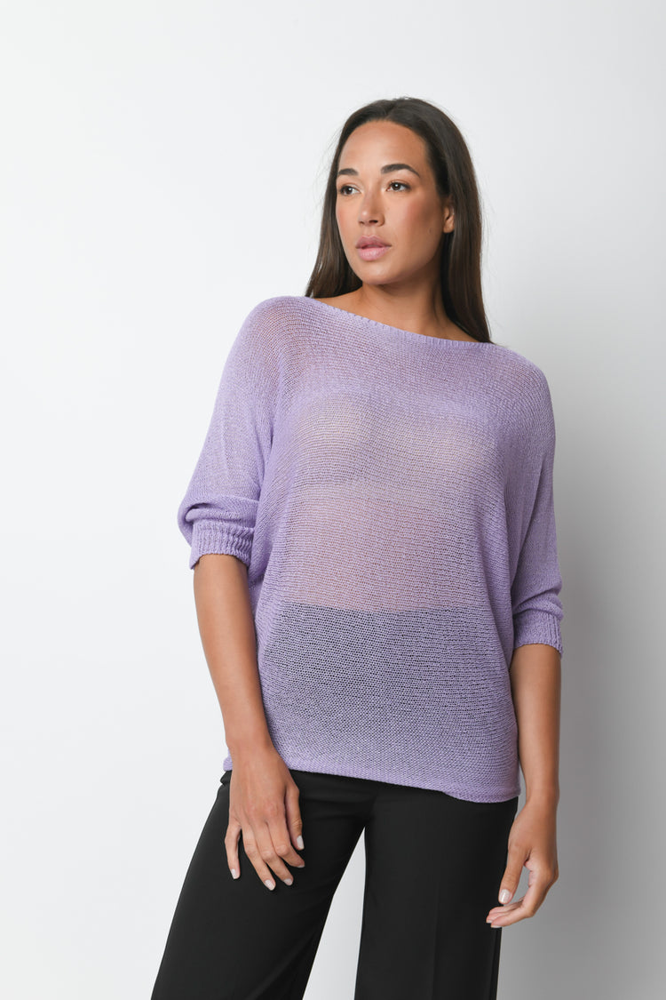 Pull in maglia lurex con fiocco