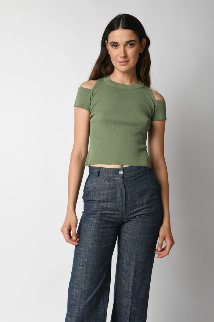 Top crop con cut-outs