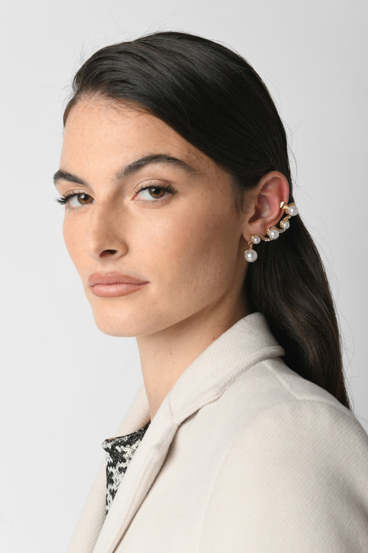 Orecchino singolo earcuff con perle