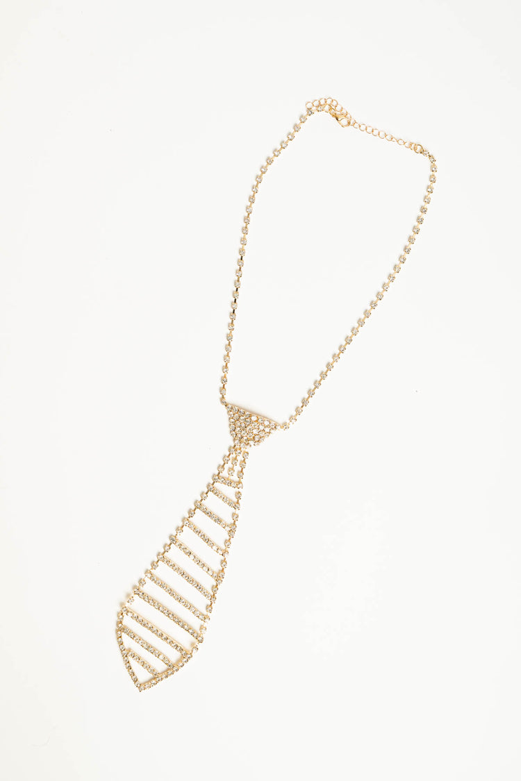 Collana a cravattino strass