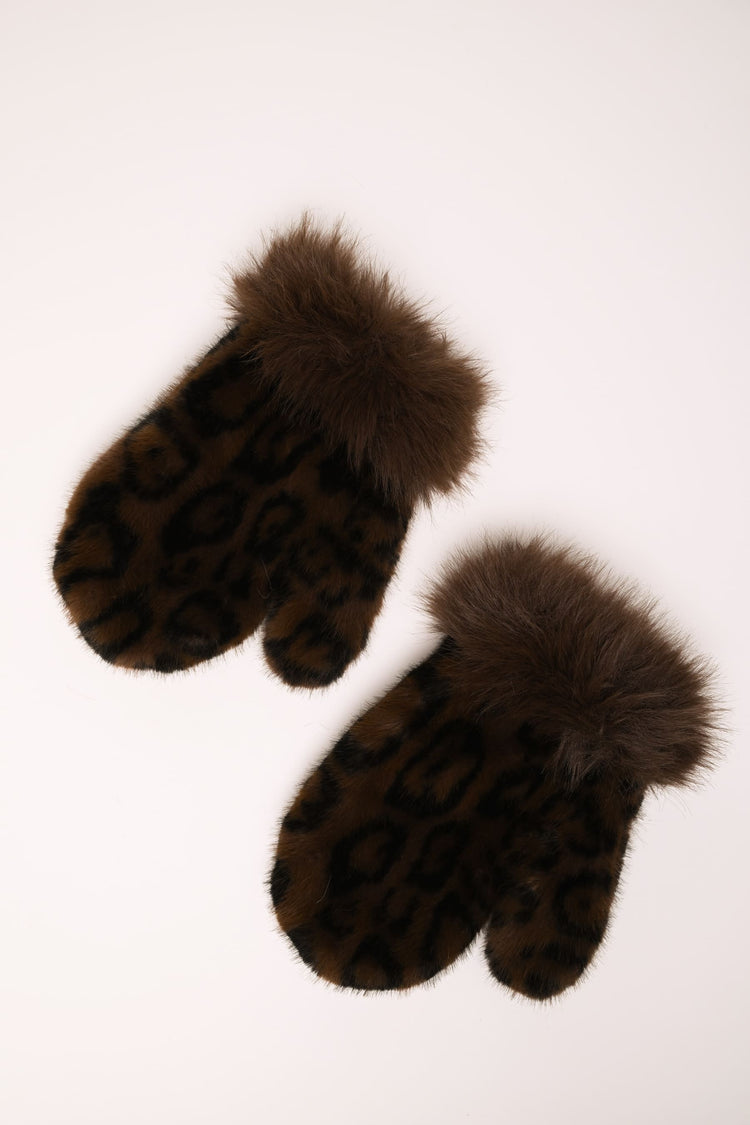 Guanti muffole in faux fur