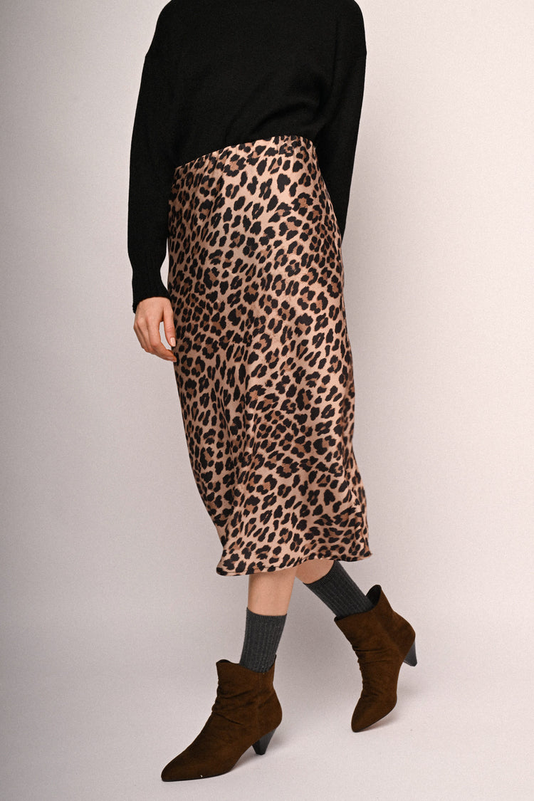Gonna midi a stampa animalier