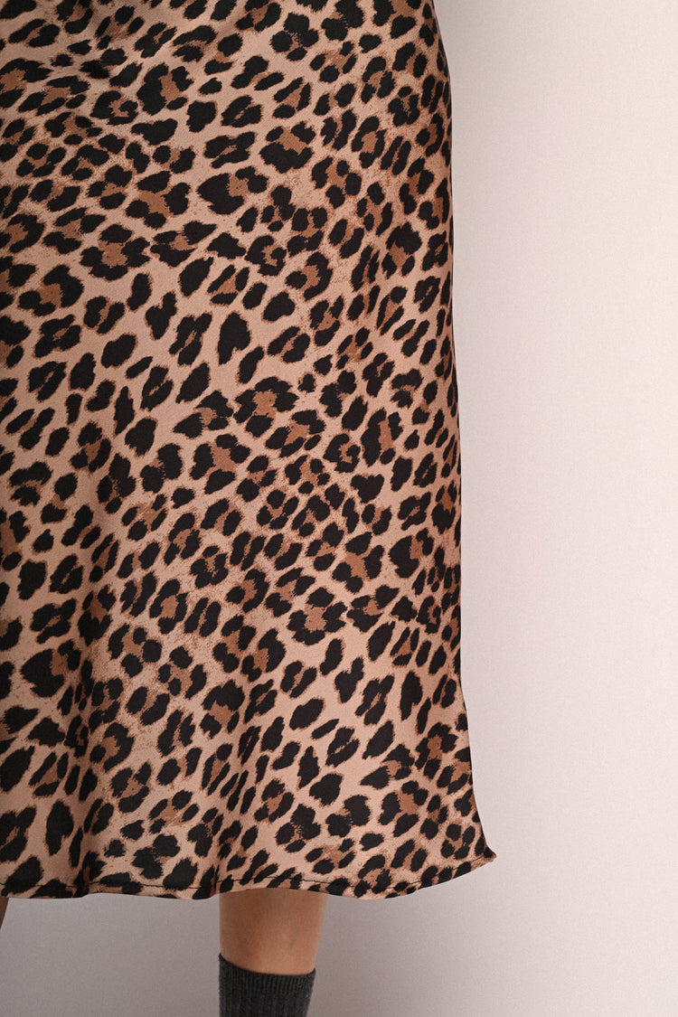 Gonna midi a stampa animalier