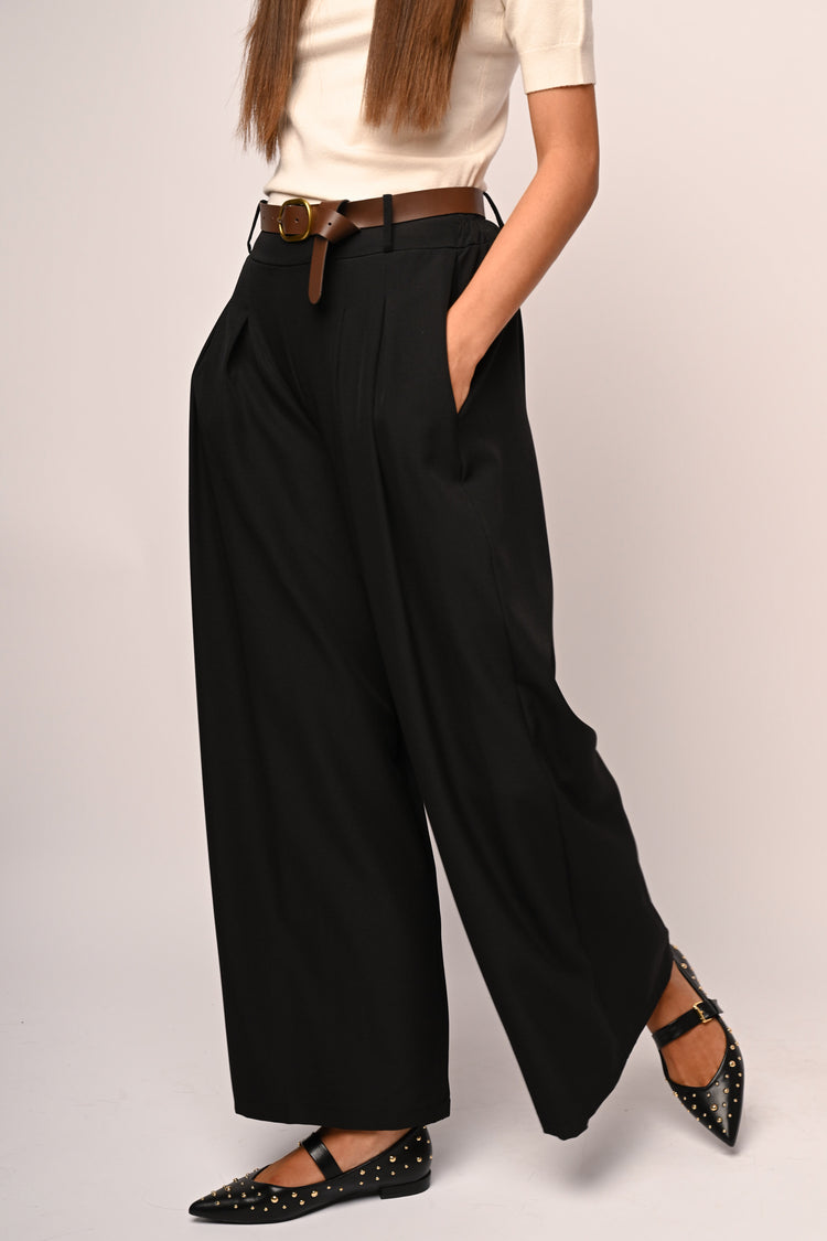 Pantaloni palazzo con cintura