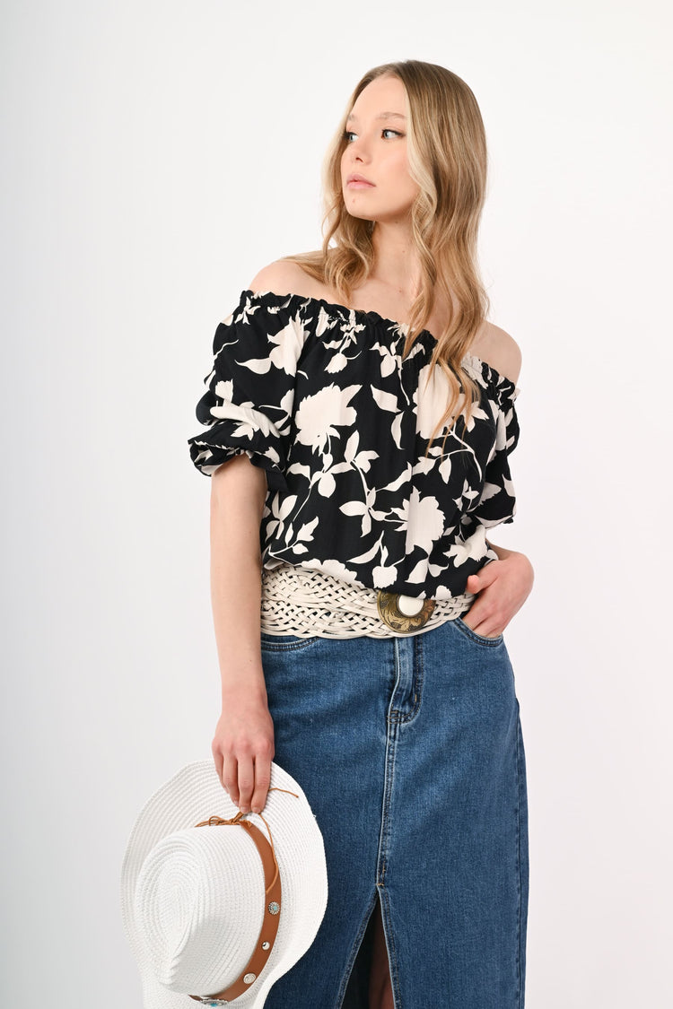 Blusa a stampa floreale