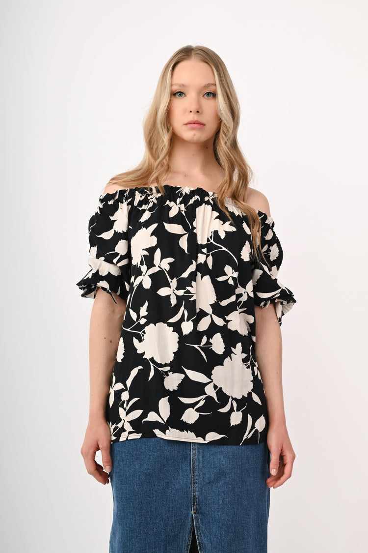 Blusa a stampa floreale