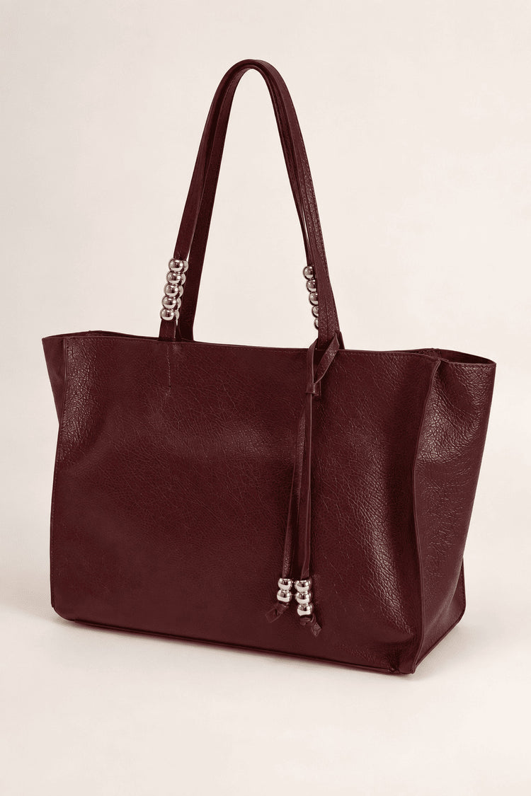 Borsa a spalla in similpelle bordeaux
