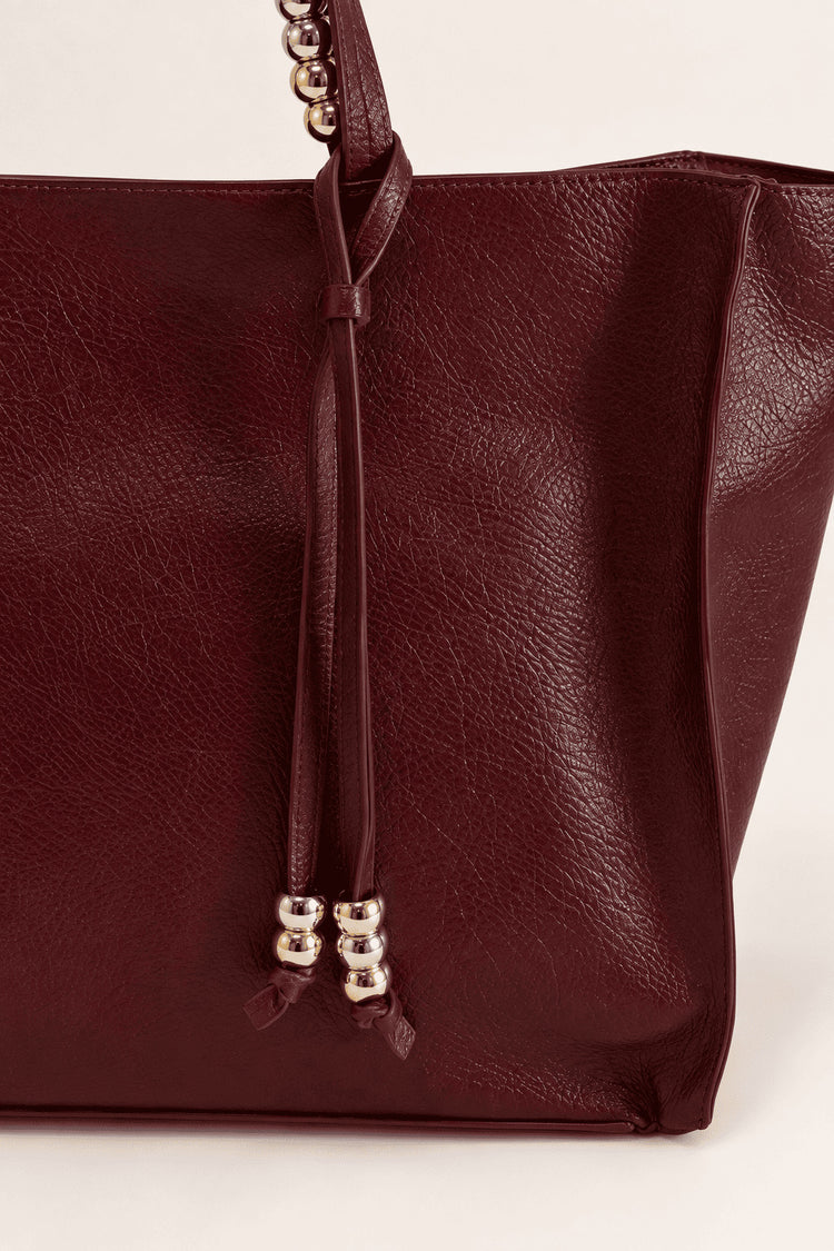 Borsa a spalla in similpelle bordeaux