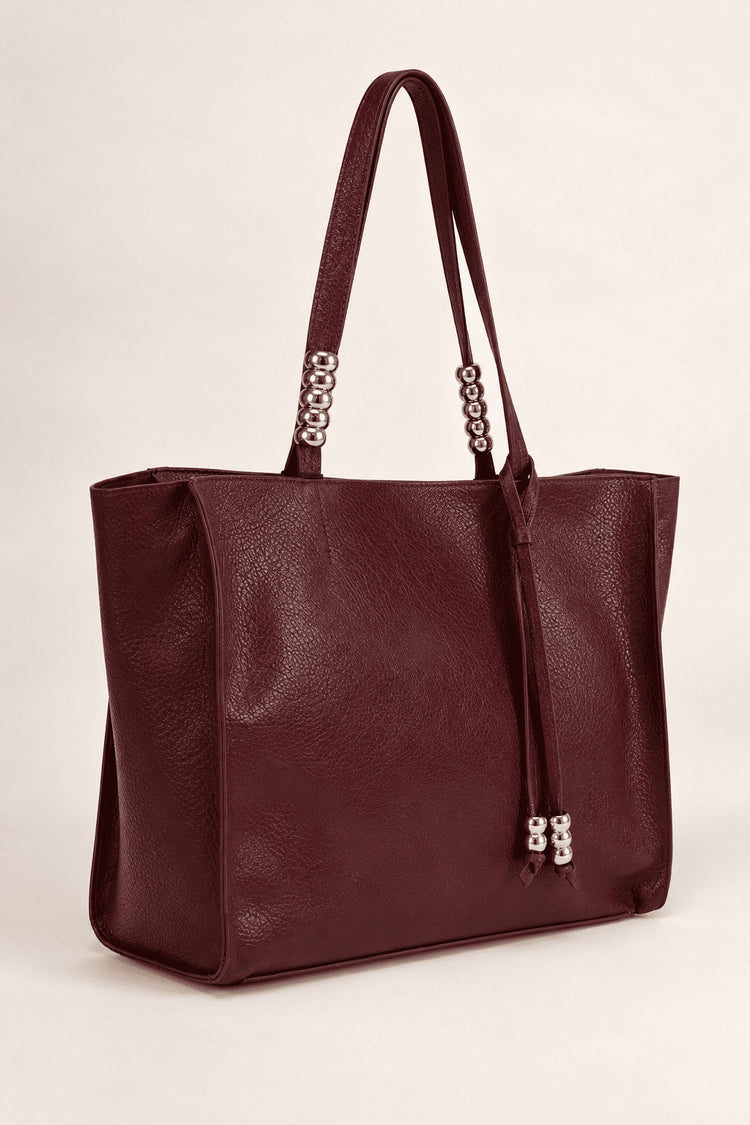 Borsa a spalla in similpelle bordeaux