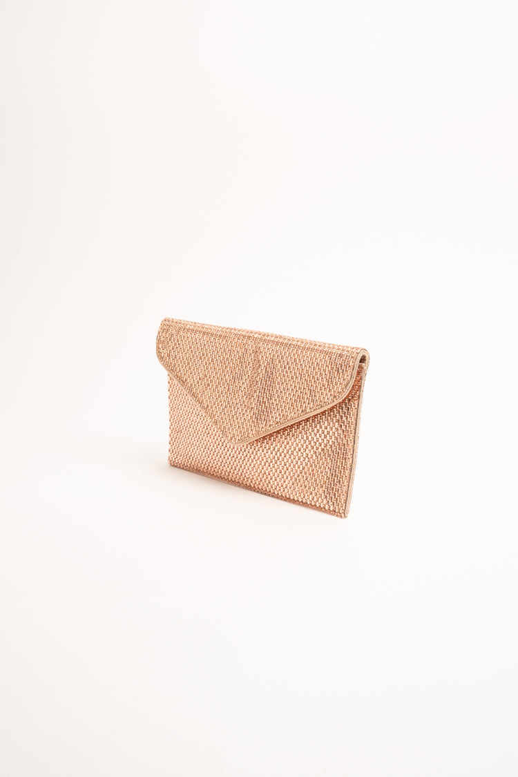 Pochette a busta in strass oro