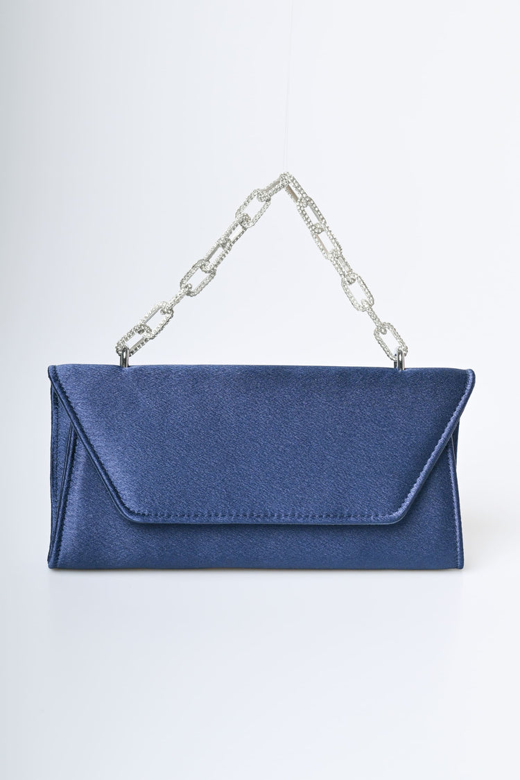 Pochette in raso con manico gioiello