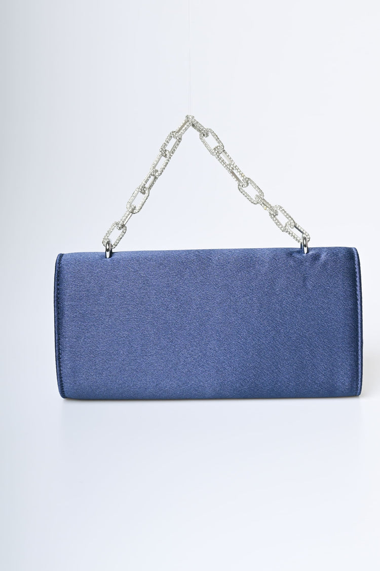 Pochette in raso con manico gioiello