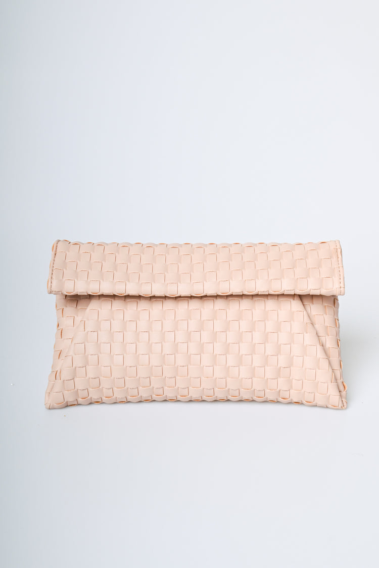 Pochette a busta in similpelle intrecciata