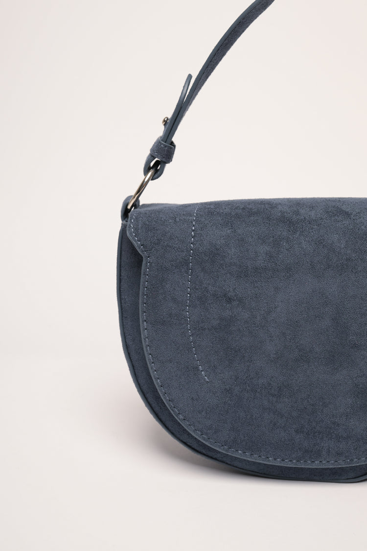 Borsa piccola in similpelle scamosciata blu