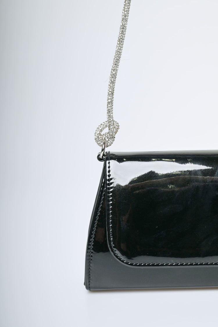 Borsa a spalla con manico in strass