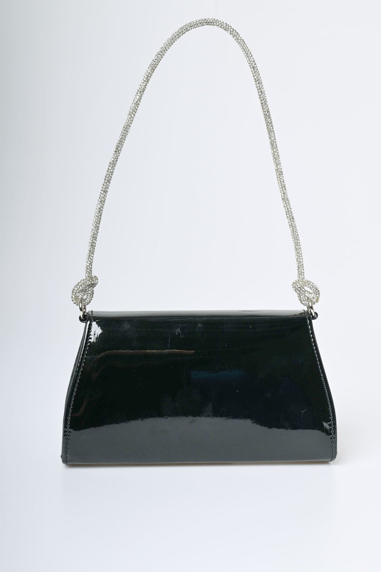 Borsa a spalla con manico in strass