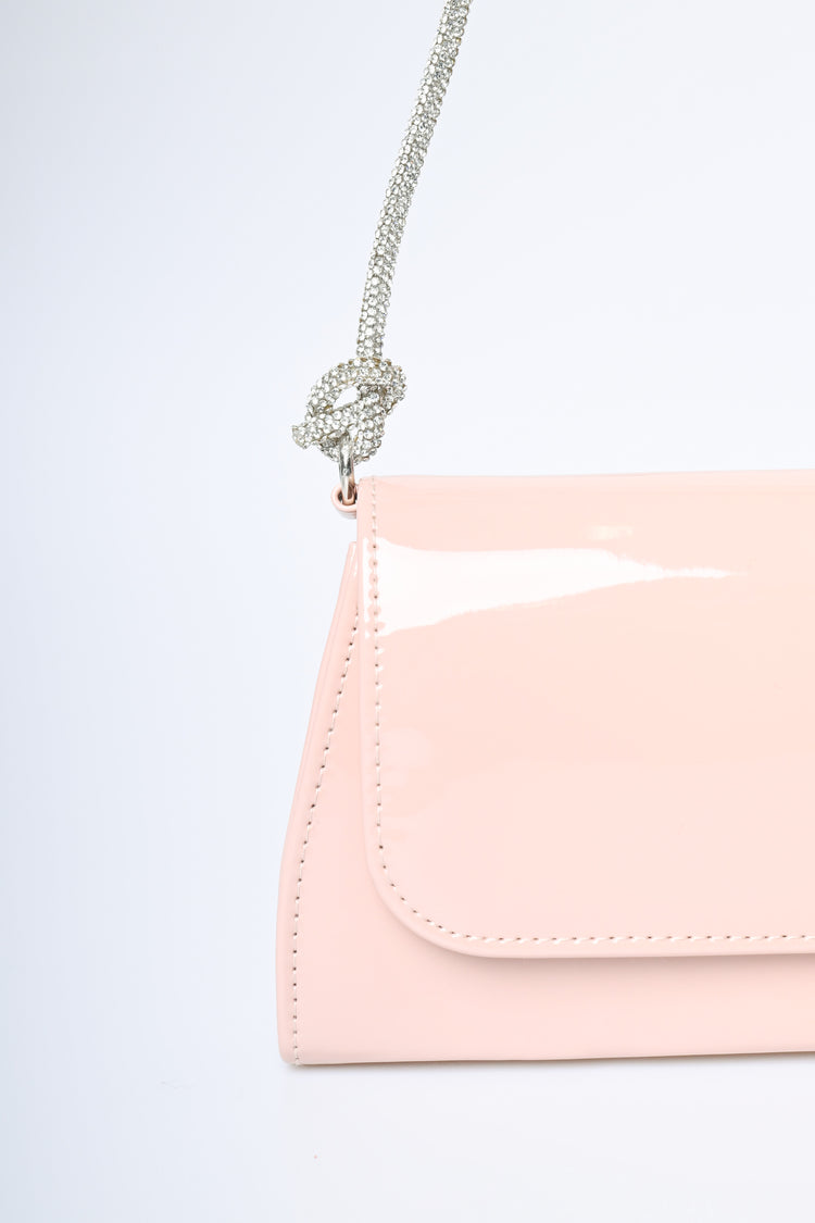 Borsa a spalla con manico in strass