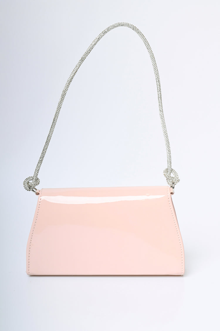 Borsa a spalla con manico in strass