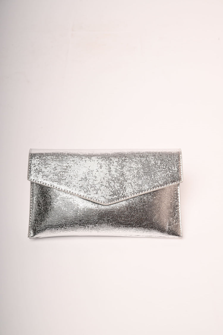 Pochette in similpelle lucida effetto animalier