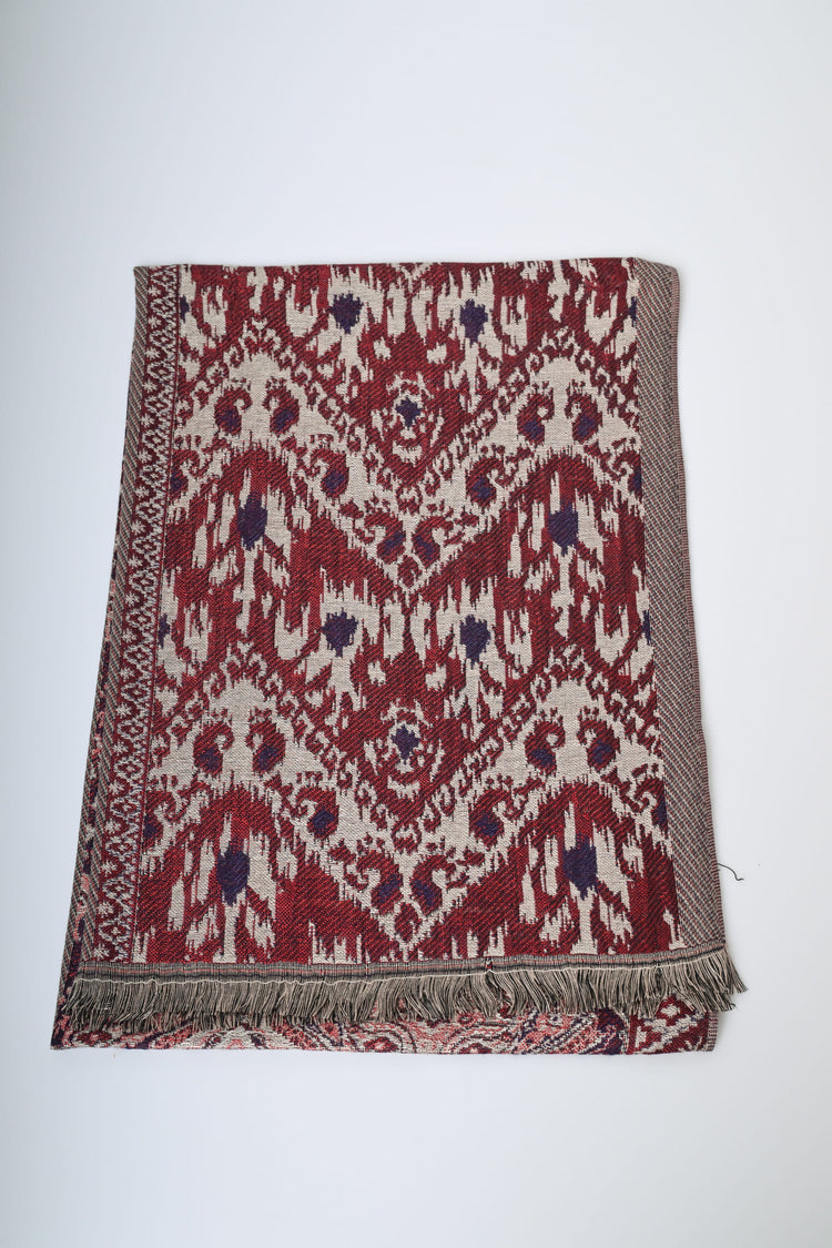 Sciarpa in jacquard a motivo etnico