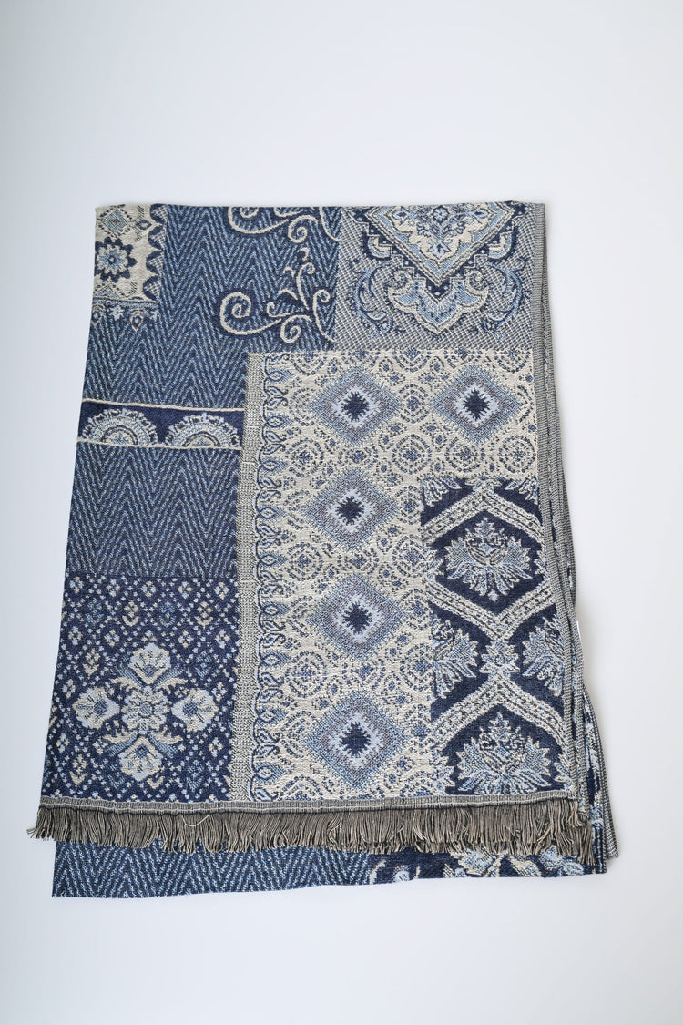 Sciarpa in jacquard patchwork