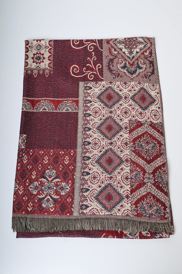 Sciarpa in jacquard patchwork