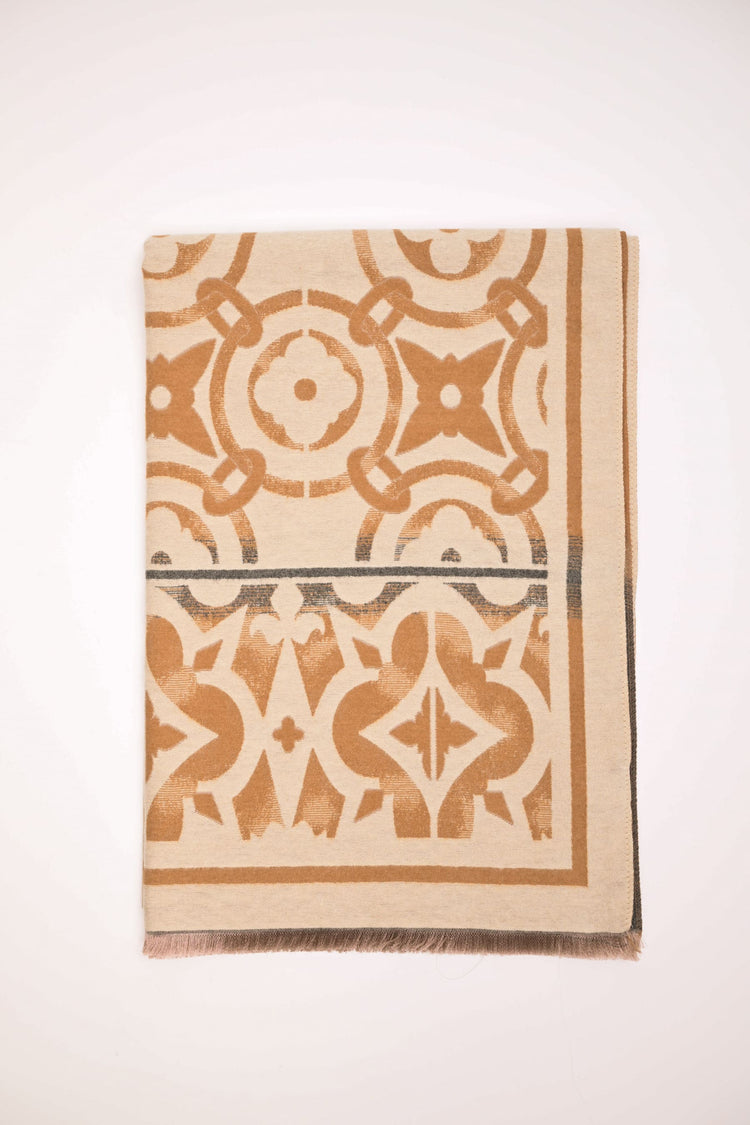Sciarpa in jacquard geometrico-floreale