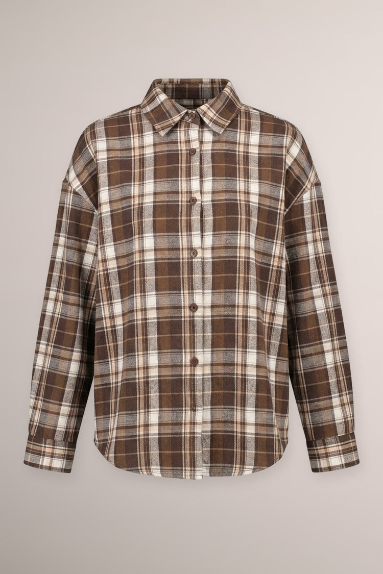 Camicia in flanella check cioccolato