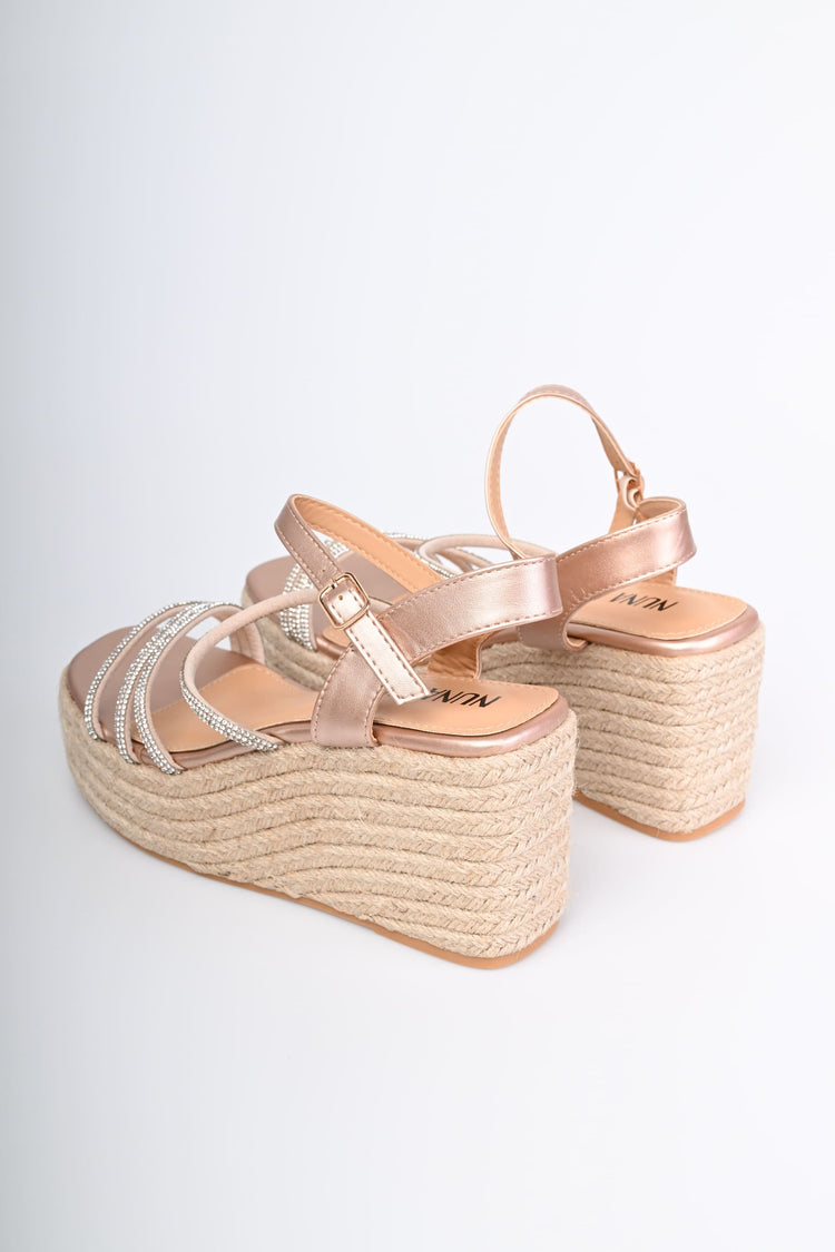 Sandali con platform e decorazione strass