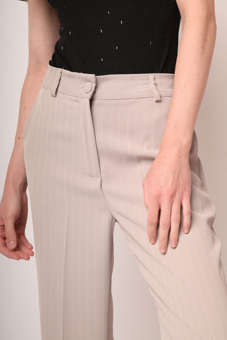 Pantaloni zampa gessato