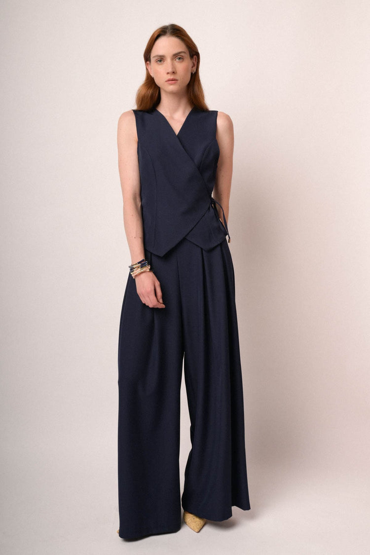 Pantaloni palazzo con pince