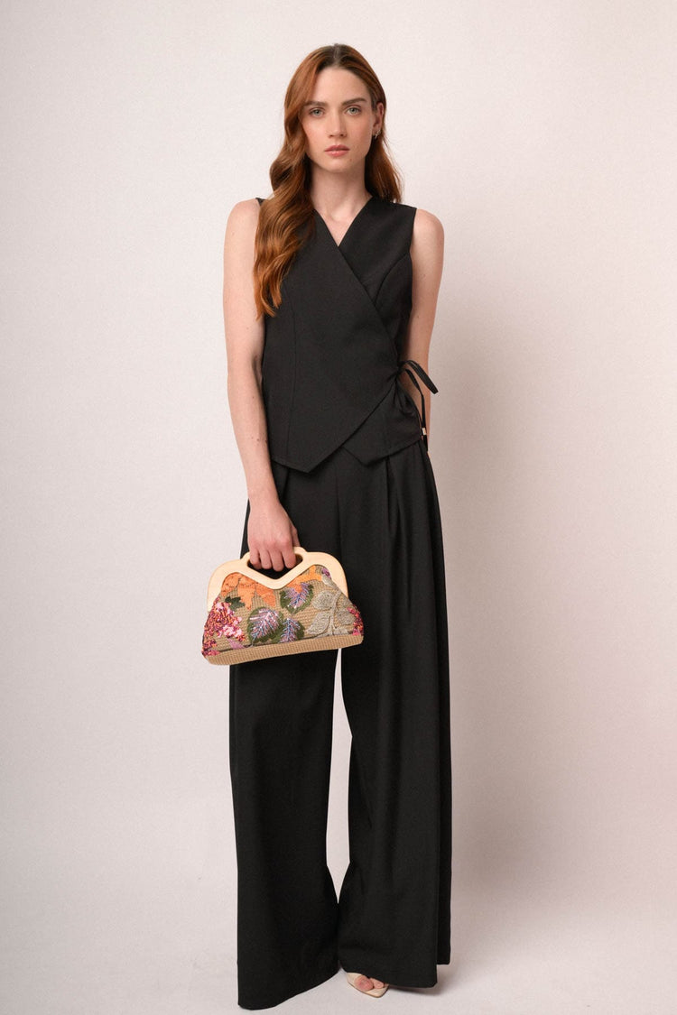 Pantaloni palazzo con pince