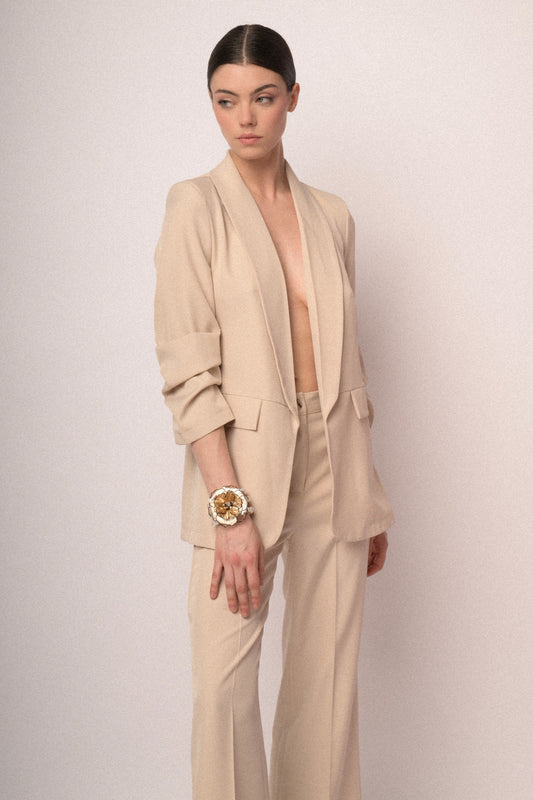 Blazer con maniche arricciate