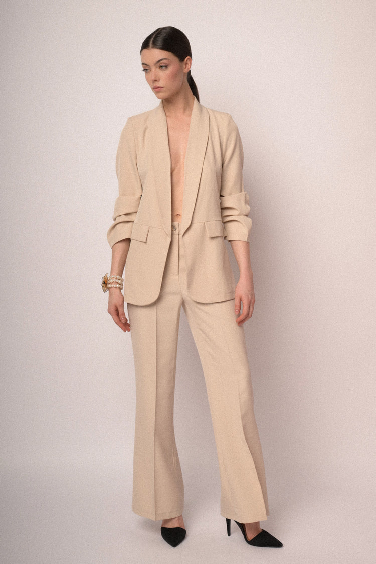 Blazer con maniche arricciate