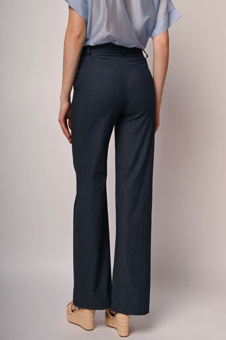 Pantaloni palazzo in denim leggero