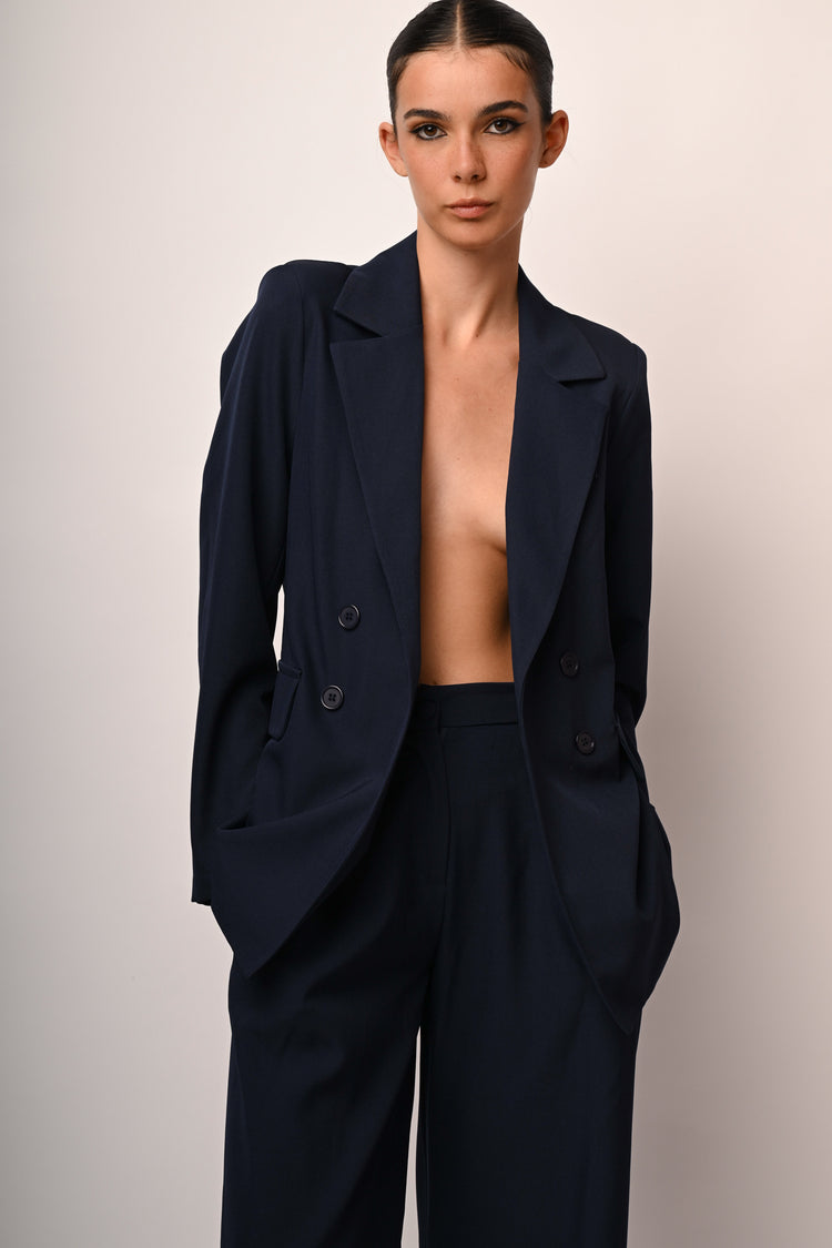 Blazer oversize effetto doppiopetto