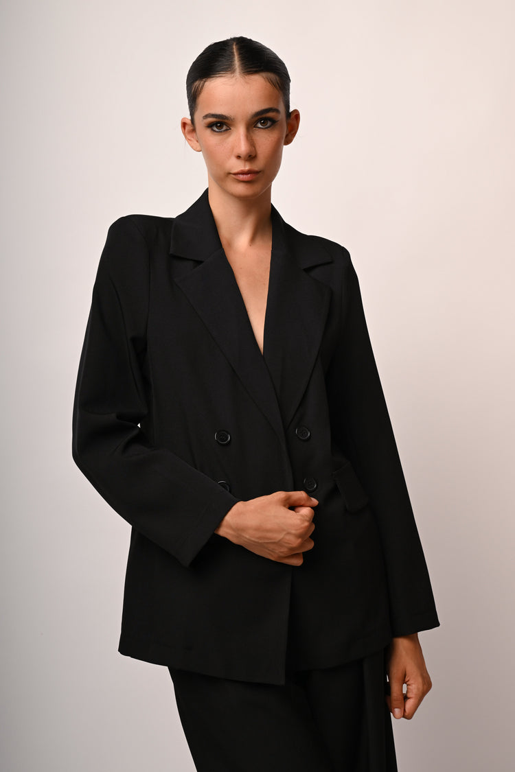Blazer oversize effetto doppiopetto