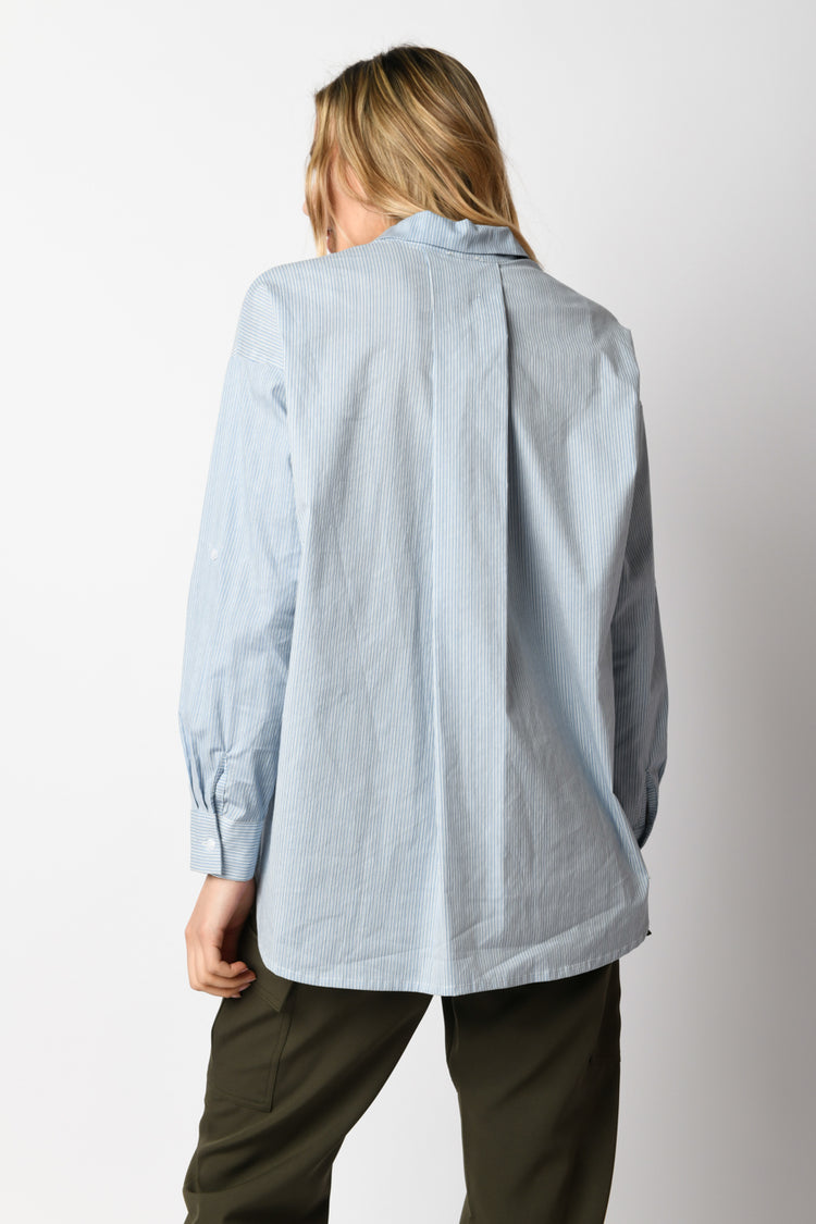 Camicia oversize in cotone a righe