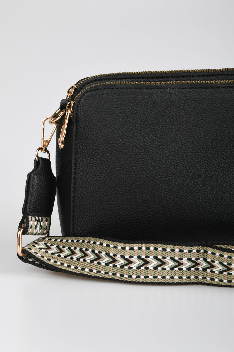 Borsa con tracolla in jacquard