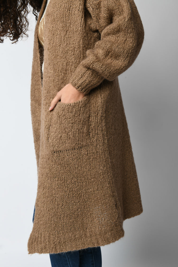 Cardigan lungo misto lana